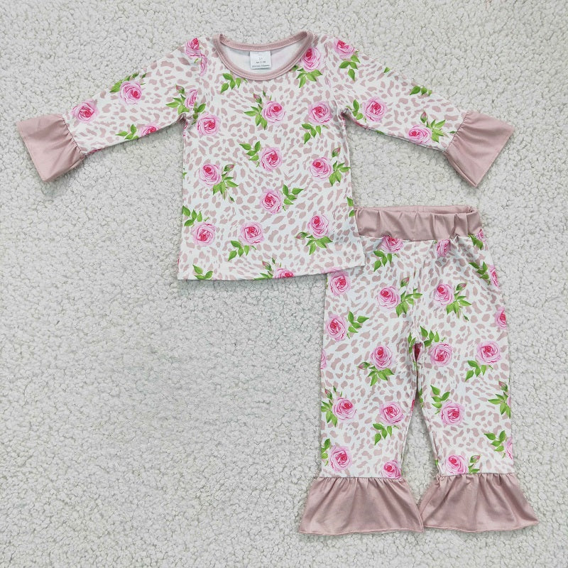 GLP0367 girls flower long sleeve trouser suit