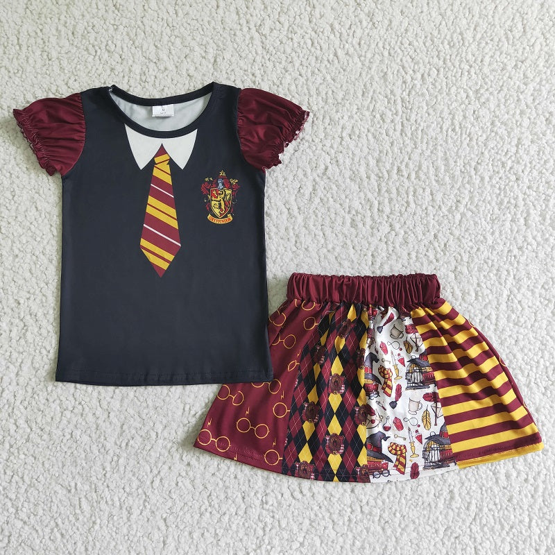 GSD0103 baby girls short sleeve skirt suit
