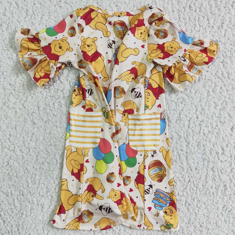 GSD0114 Bear Lace Short Sleeve Pocket Dress