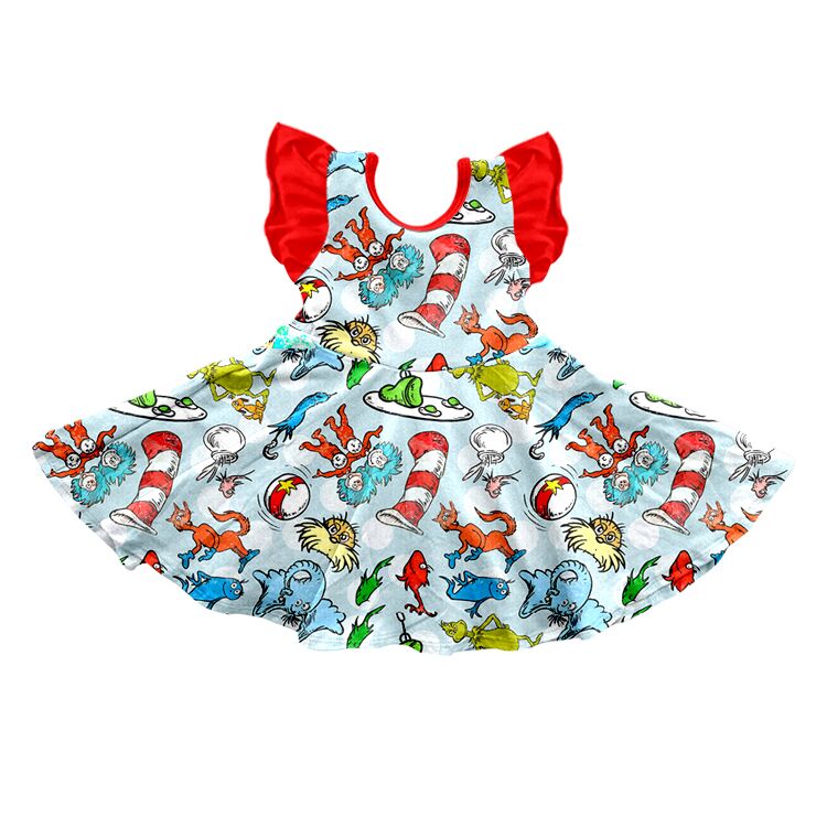 GSD0211 baby girl clothes cartoon dress