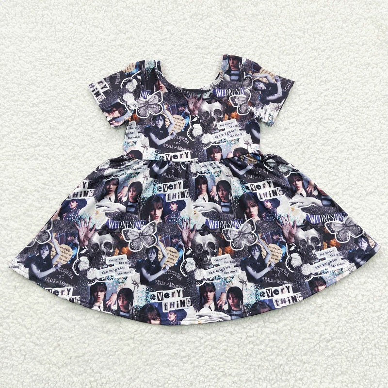 GSD0332 Baby Girls Wed Black Short Sleeve Dress