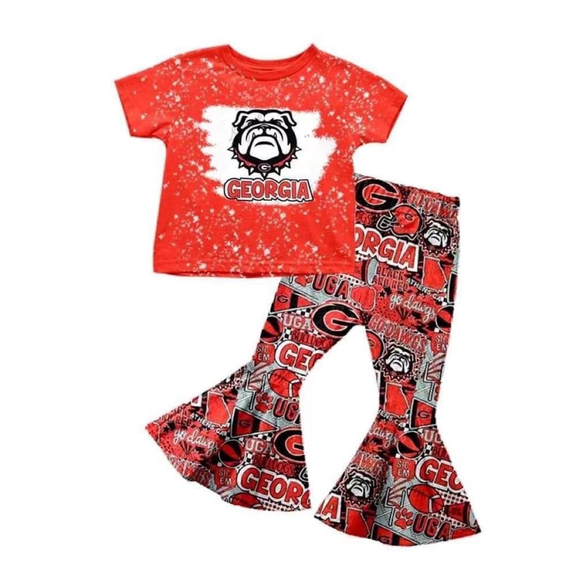 GSPO0188 Girls Red Short Sleeve Trousers Suit Team D 1021