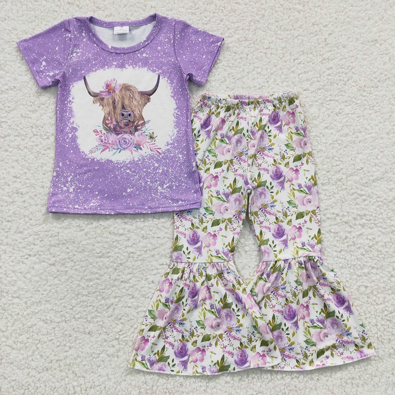 GSPO0264 Girls Purple Alpine Gloria Short Sleeve Pants set D 7.17