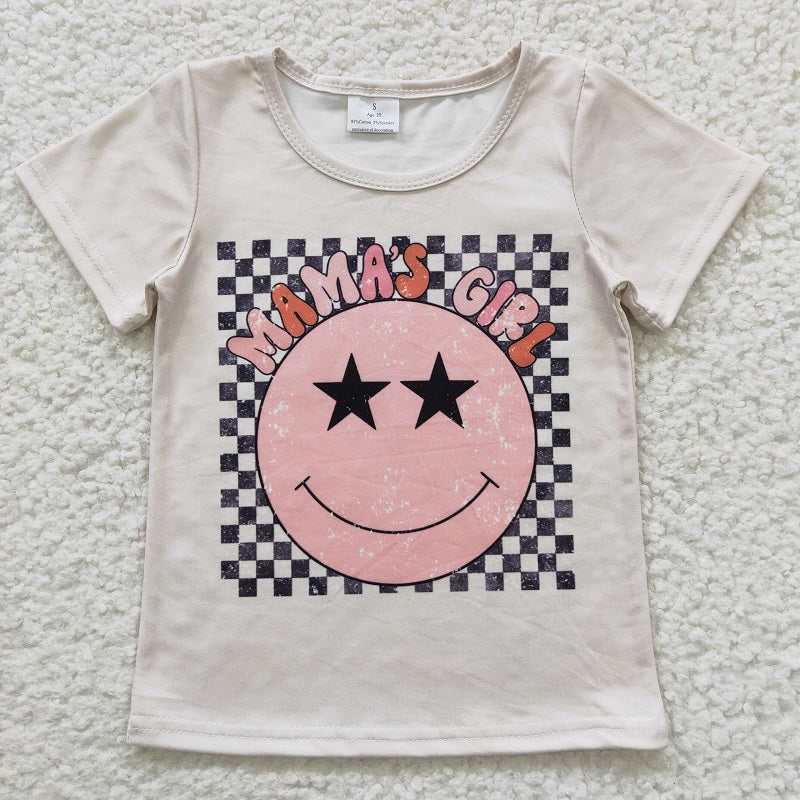 GT0173 Baby Girl mamas girl smiley star short-sleeved top
