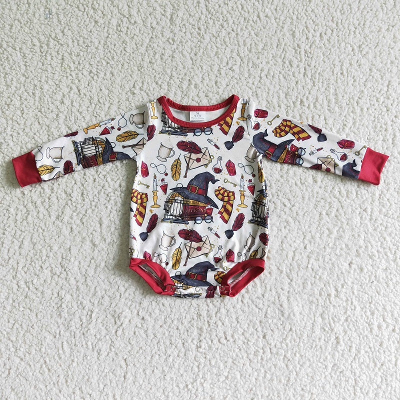 LR0022 Girls Harry Potter Long Sleeve Bodysuit Romper
