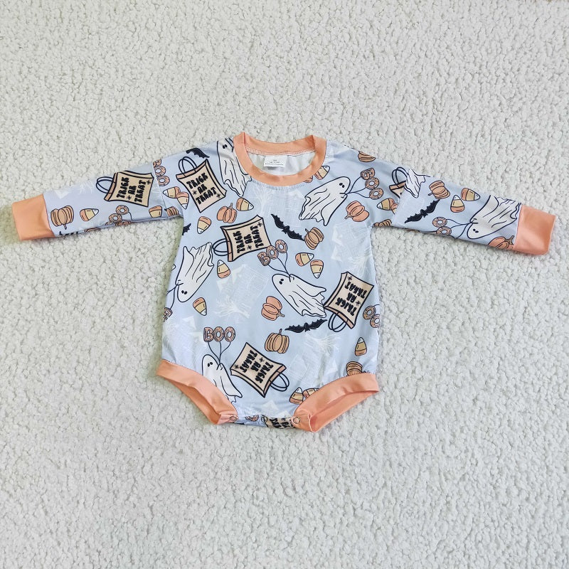 LR0027 Halloween Ghost Long Sleeve Bodysuit Romper D 828