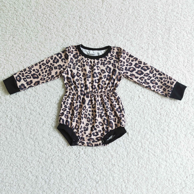 LR0108 BABY GIRLS FALL LEOPARD SHIRT ROMPER