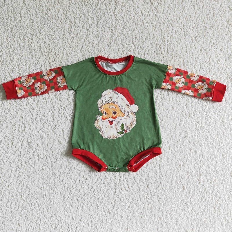 LR0137 Santa Green Long Sleeve Bodysuit