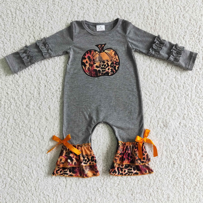 LR0139 BABY GIRLS PUMPKIN ROMPER