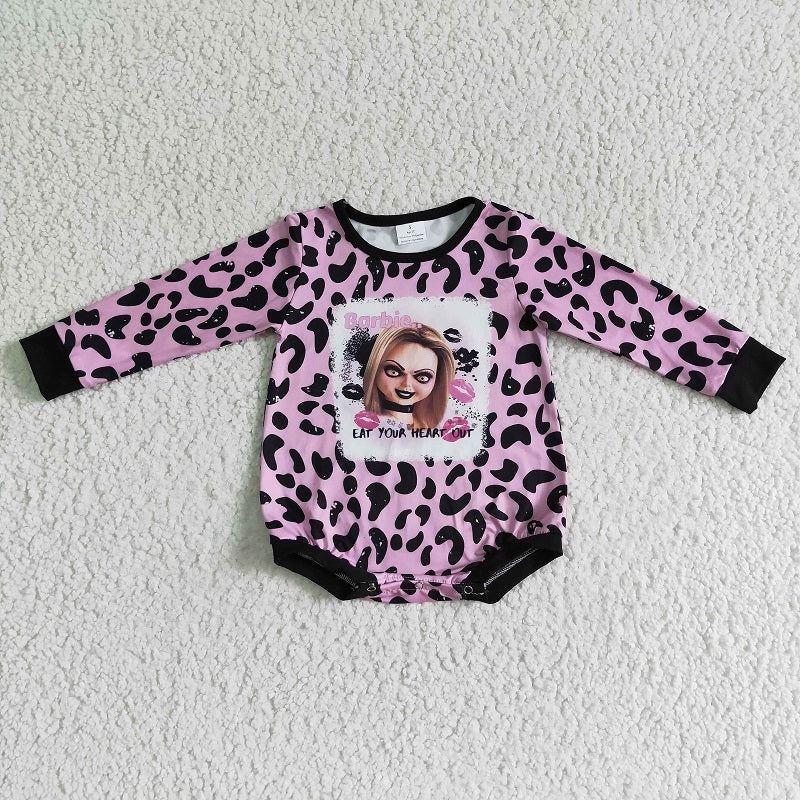 LR0142 Halloween Baby Girls Long Sleeve Romper Bodysuit