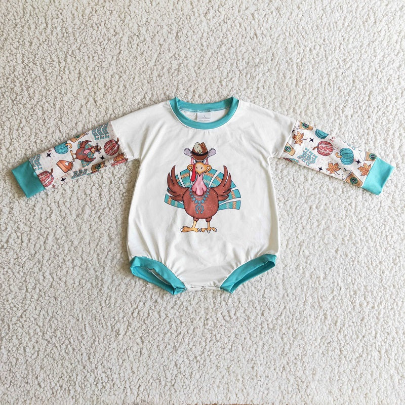 LR0170 Thanksgiving Turkey Long Sleeve Bodysuit