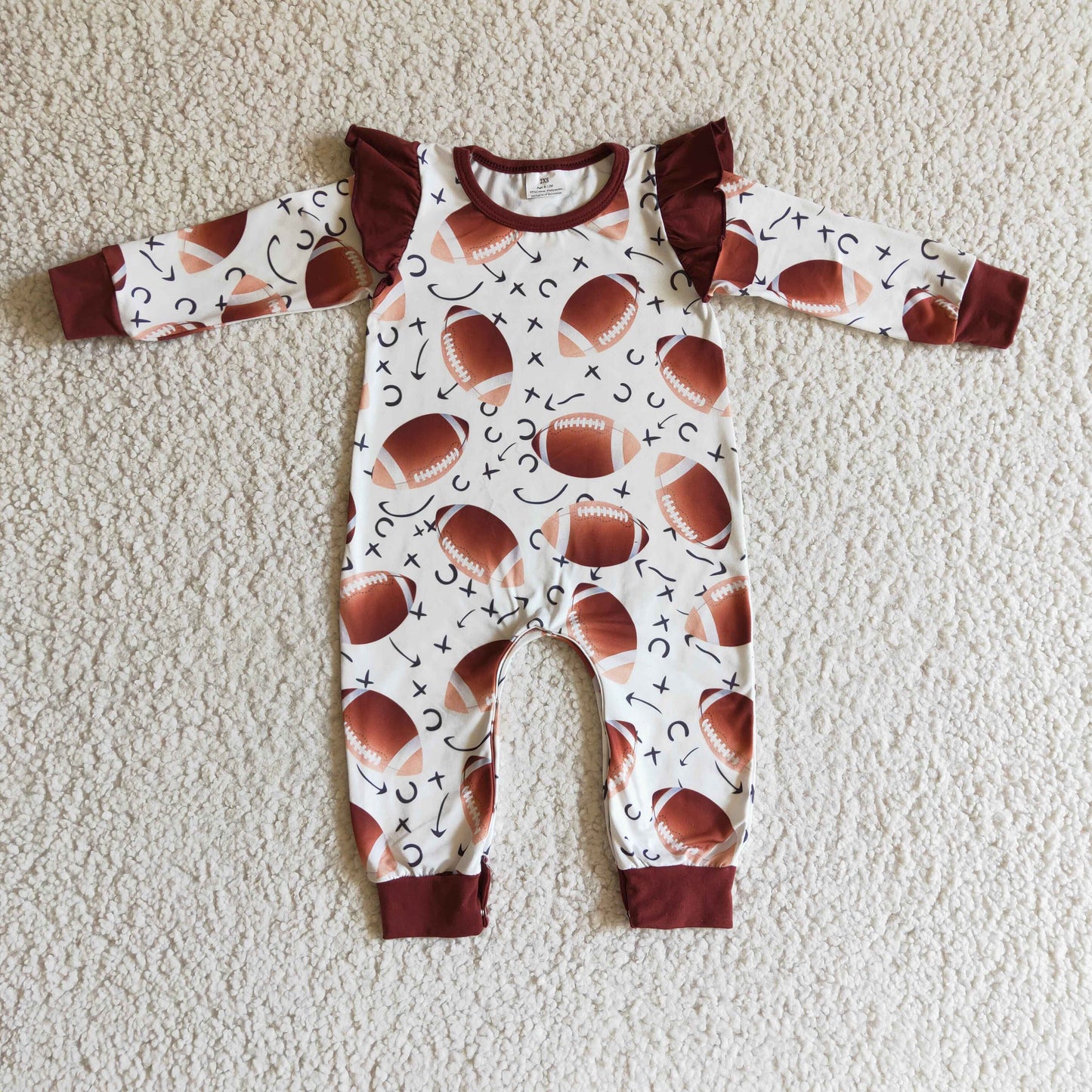 LR0178 NEWBORN BABY GIRLS FOOTBALL ROMPER