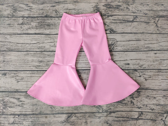 P0049 Pink Flared Leather Pants