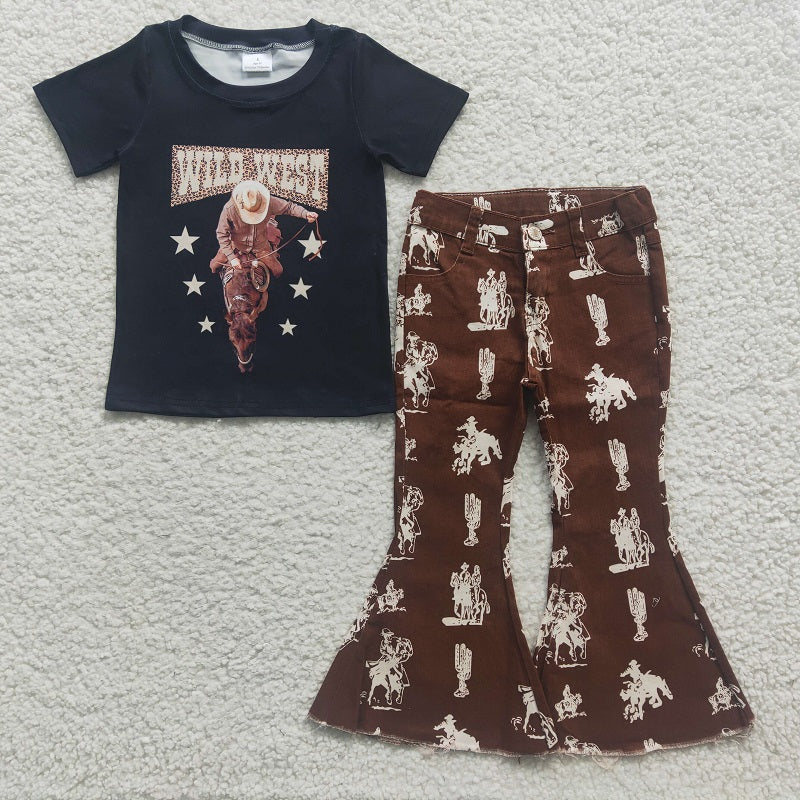 P0076 Riding Brown Denim Trousers Pants