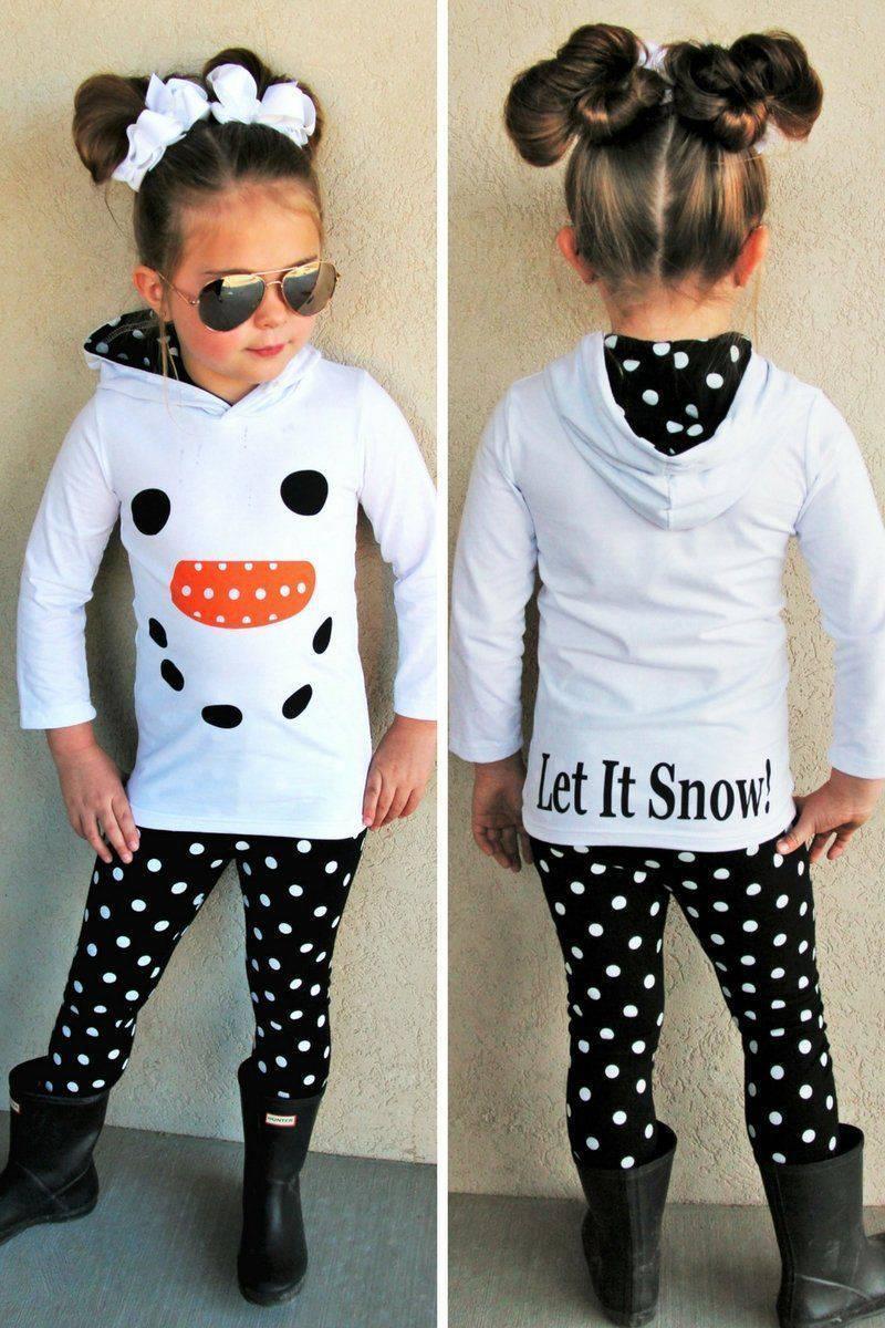 GLP0293 CUTE BABY GIRLS SNOW MEN HOODIE TOP OUTFIT
