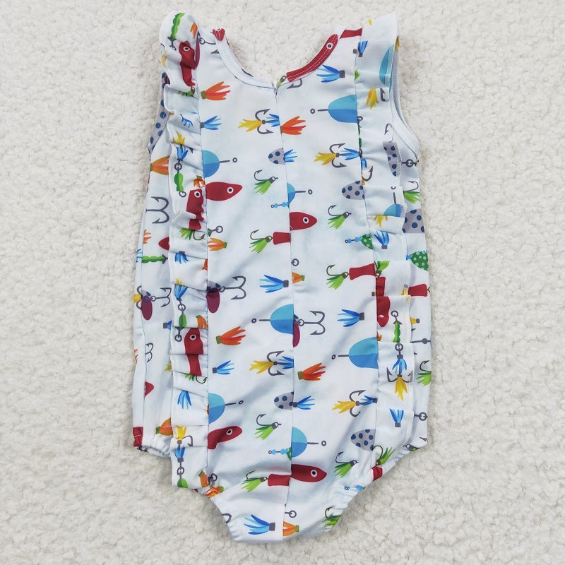 S0043 baby girl clothes fish summer swimsuit