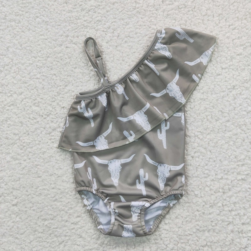 S0106 Bull Head Green One-Piece Swimsuit