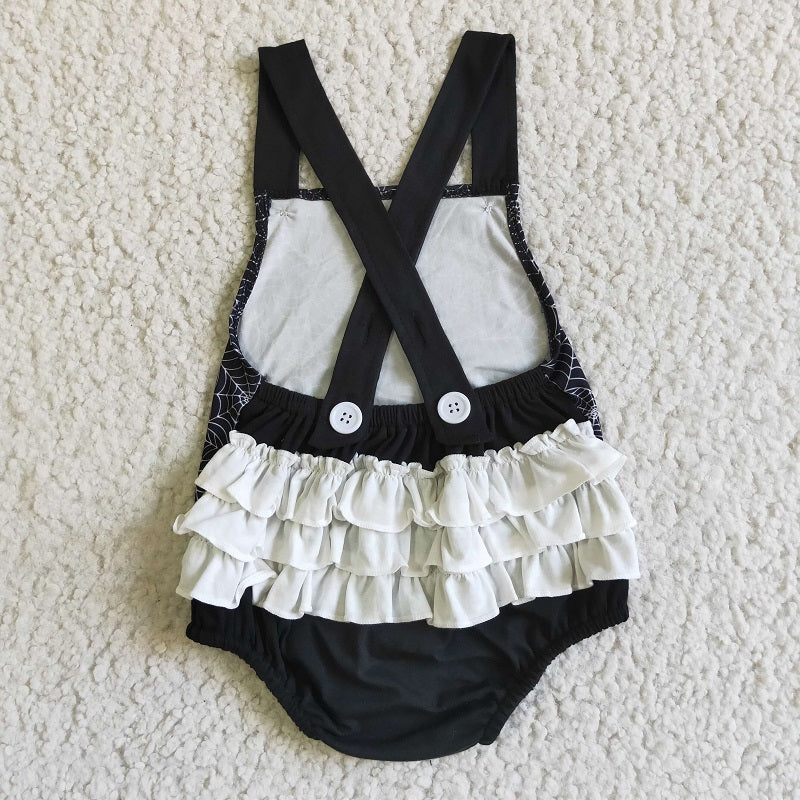 SR0075 Black Spider Web Tank Top Bodysuit