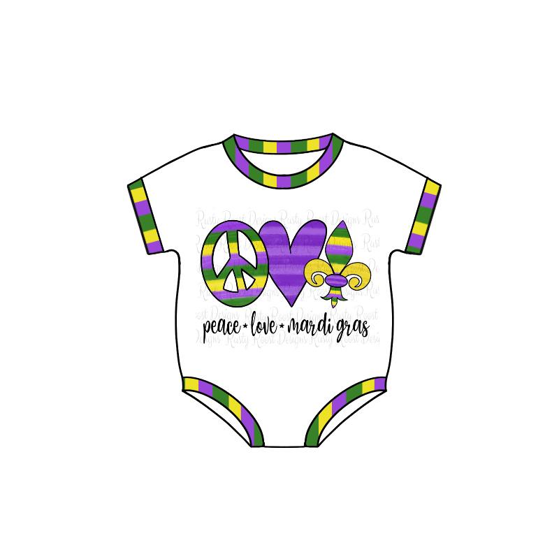 SR0123 mardi gras carnival short sleeve bodysuit