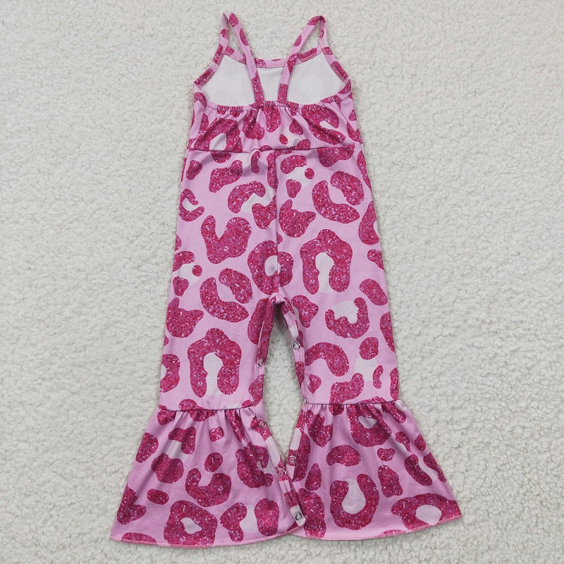 SR0216 Rose Red Leopard Tank Top Jumpsuit