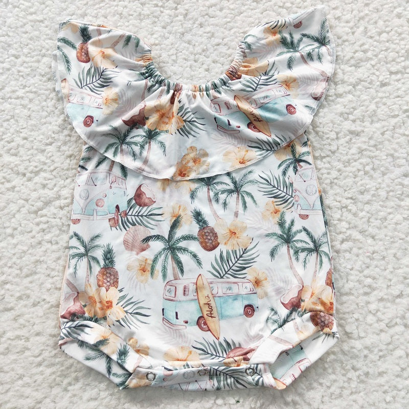 SR0254 Coconut Flower One Shoulder Swimsuit