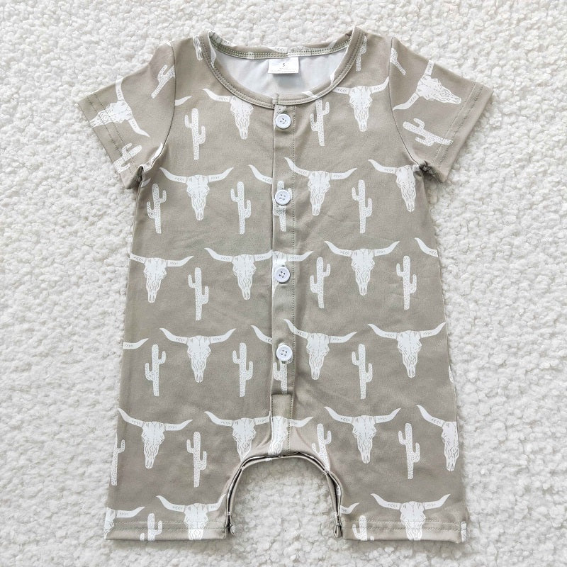 SR0258 Baby Girls Bullhead green short-sleeved jumpsuit