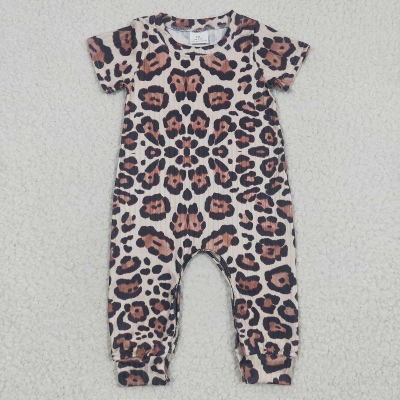SR0293 Baby Boys Leopard Print Short Sleeve Bodysuit