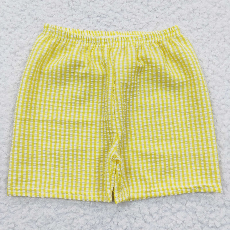 SS0077 Boys Yellow Plaid Shorts