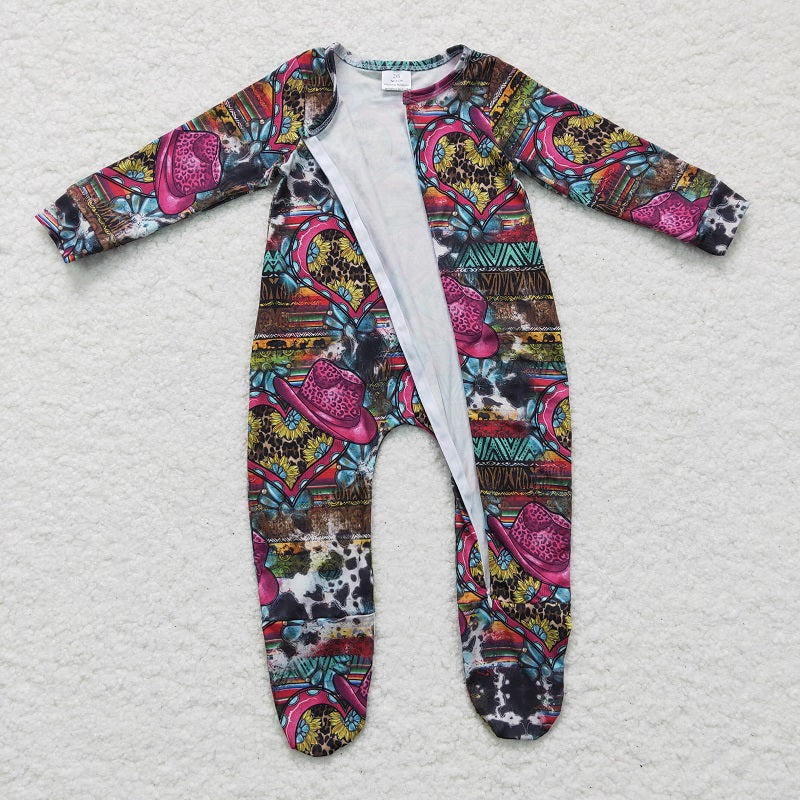 LR0247 Rose red hat love sunflower long-sleeved jumpsuit