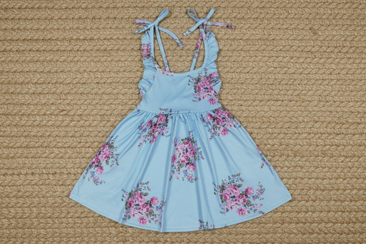 strap backless floral dress