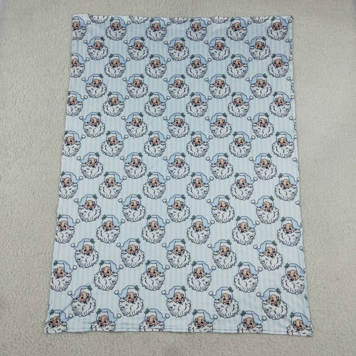 blue santa christmas baby blanket