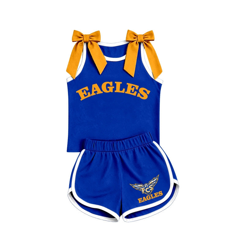 Custom order MOQ 3 Jessie royal blue eagles shorts set