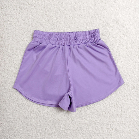 solid purple athletic active shorts