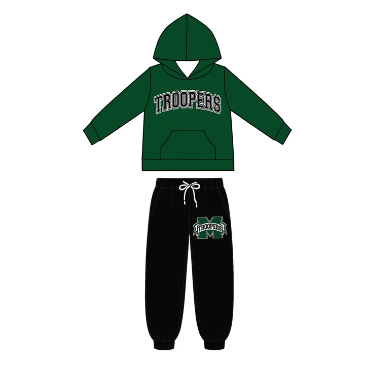 Custom order MOQ 5pcs school team hoodie pullover kids boys set