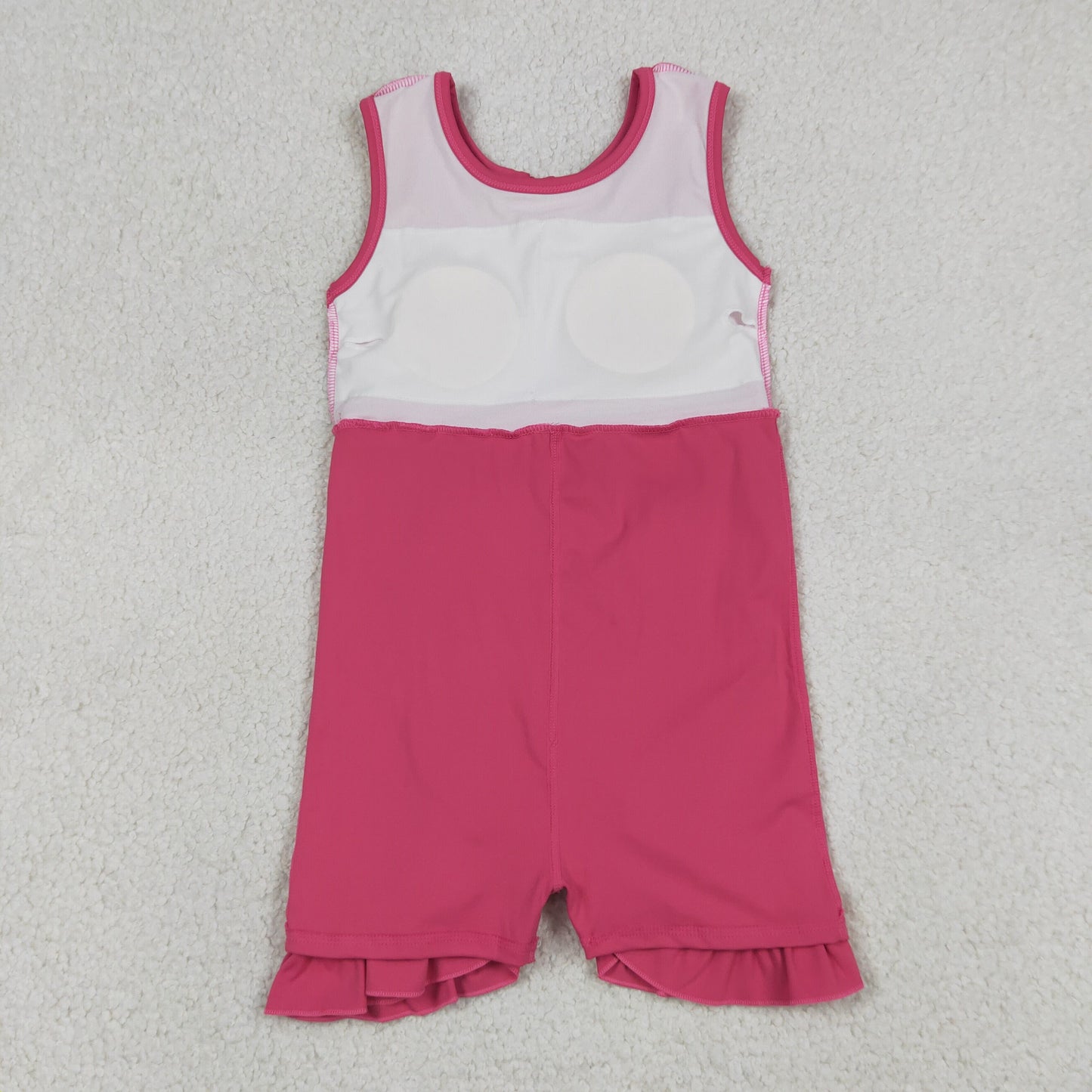 solid hot pink ruffle athletic dress