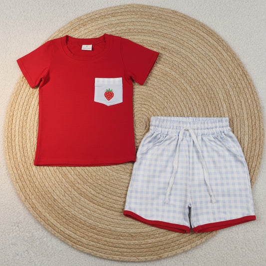 strawberry pocket shorts set boys kids clothing