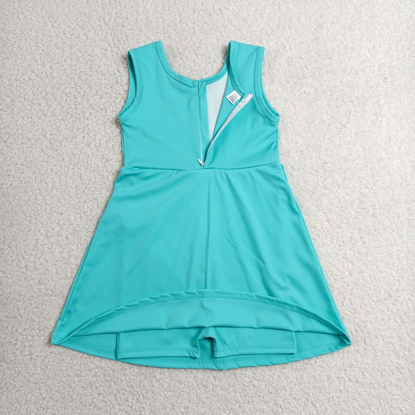 sleeveless solid teal athletic dress