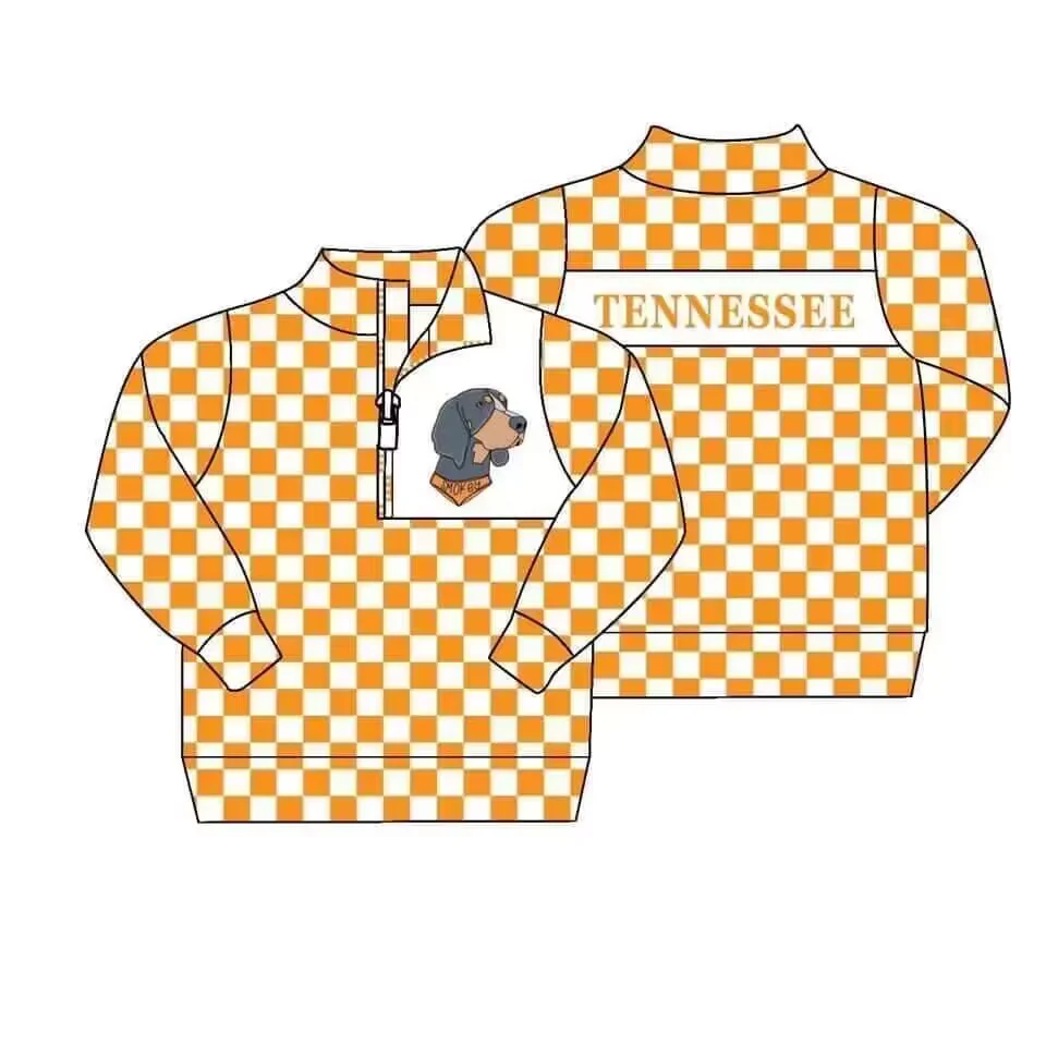MOQ 3 custom style TENNESSEE checkerboard pullover