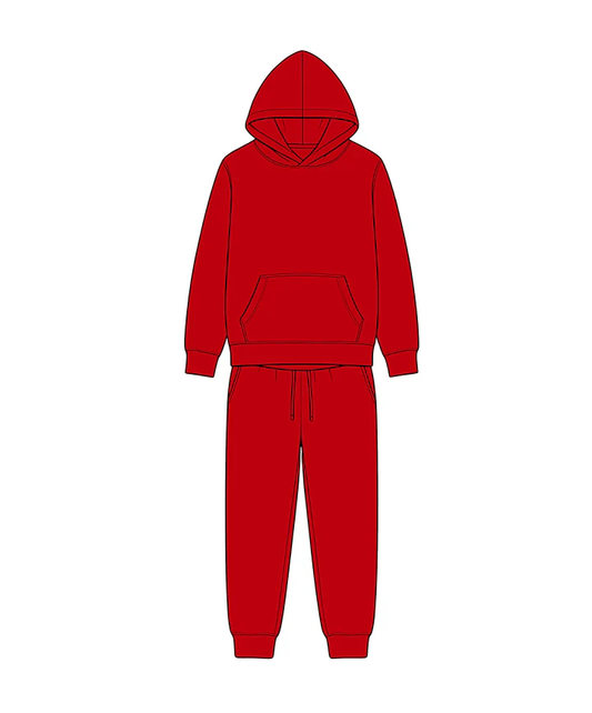 Custom order MOQ 5 PCS SOLID COLOR HOODIE BOY'S JOGGER SET