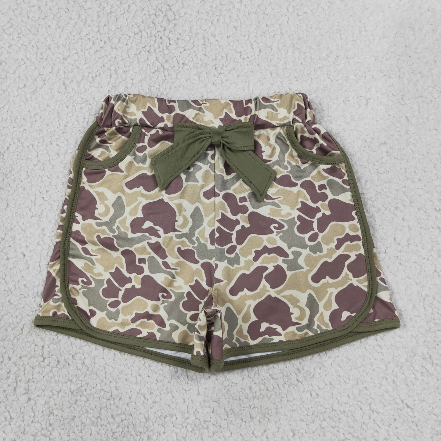 baby girl camo stand down shorts