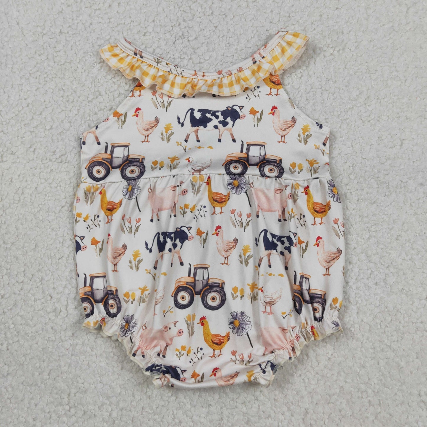 SR3848 farm animal romper baby girl clothes