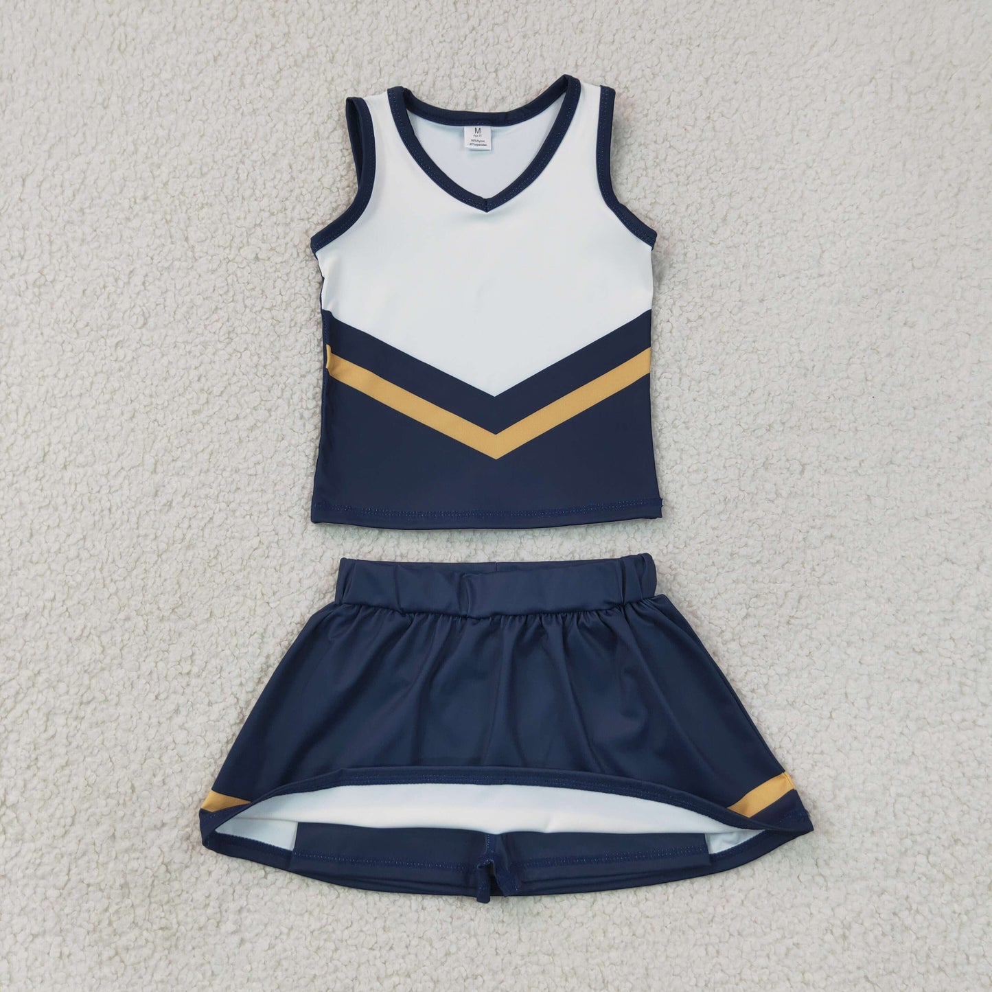 navy blue white cheerleader athletic skort outfit girls clothes