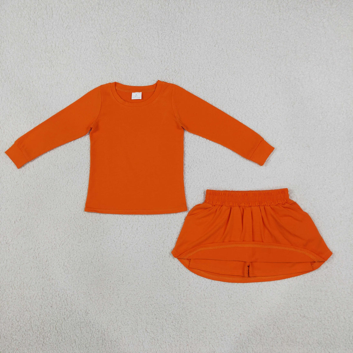 solid cotton orange skort set girls clothing