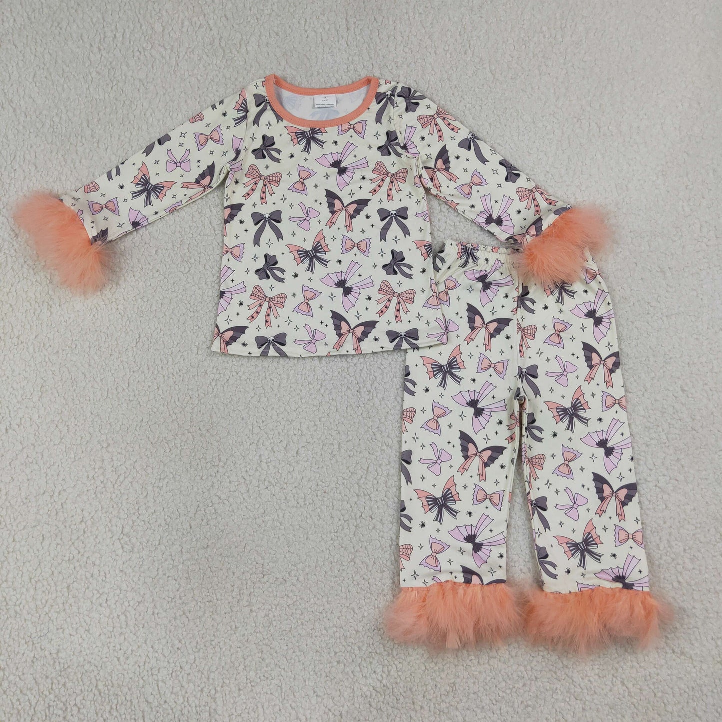 GLP3386 halloween spooky coquette feather pajama set