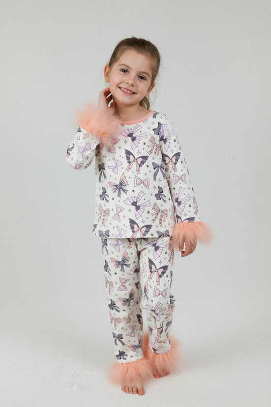 GLP3386 halloween spooky coquette feather pajama set
