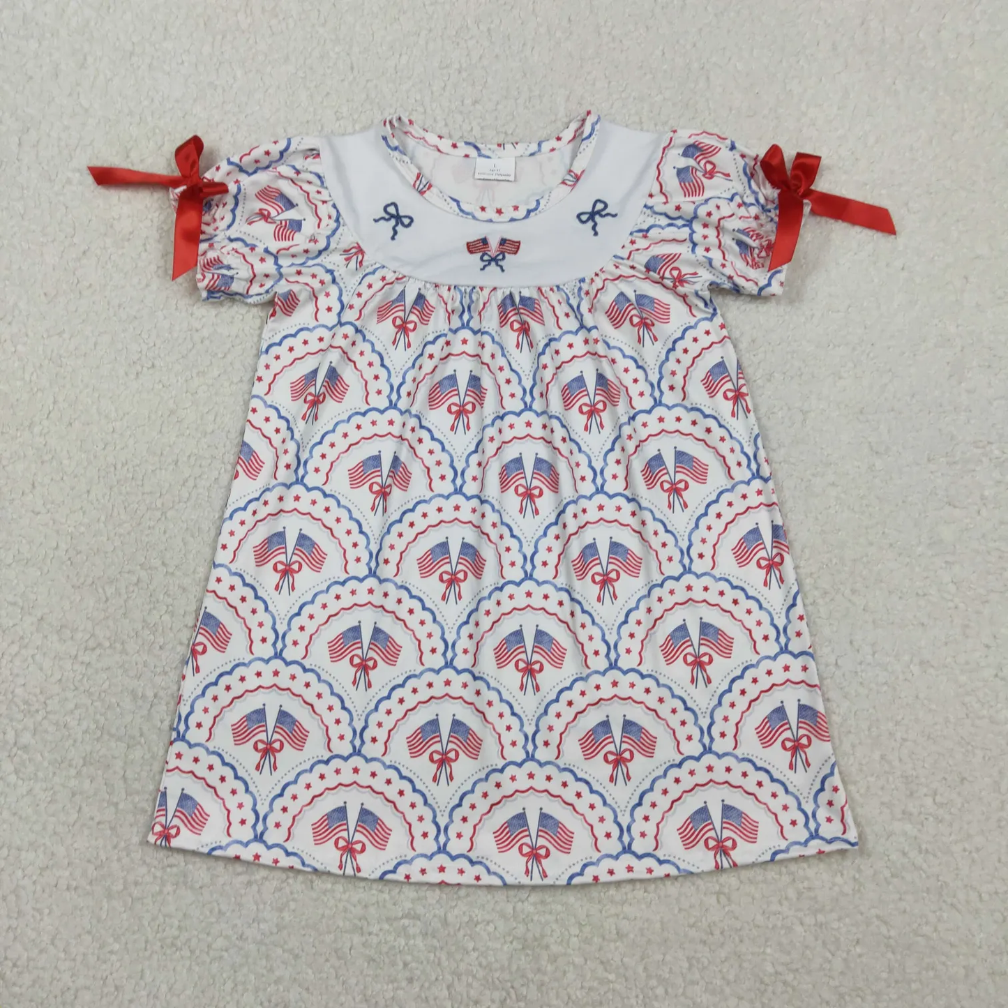Sibling 4th of july girl clothes USA flag dress and bubble