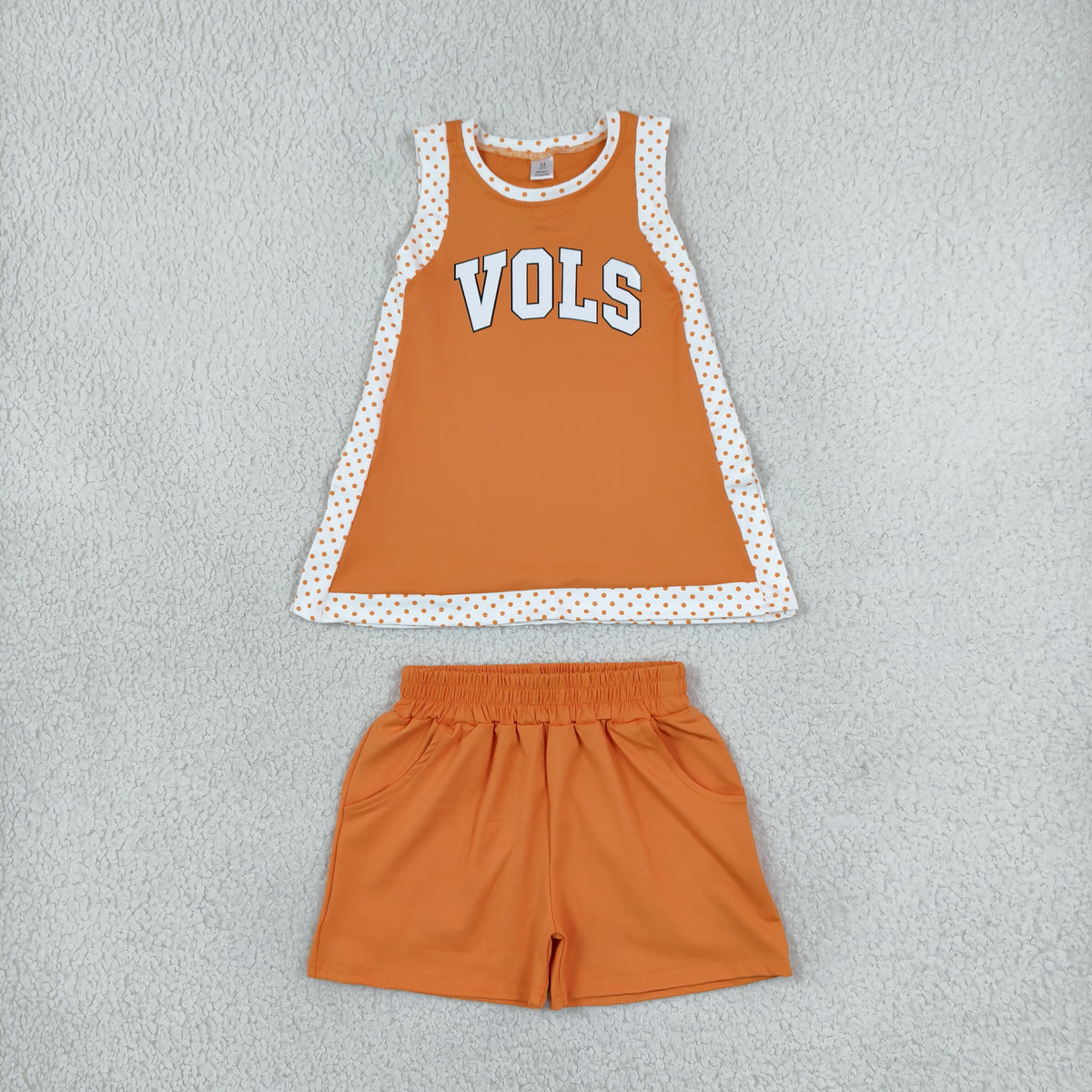 GSSO3852 girls VOLS orange sleeveless shorts outfits yoga