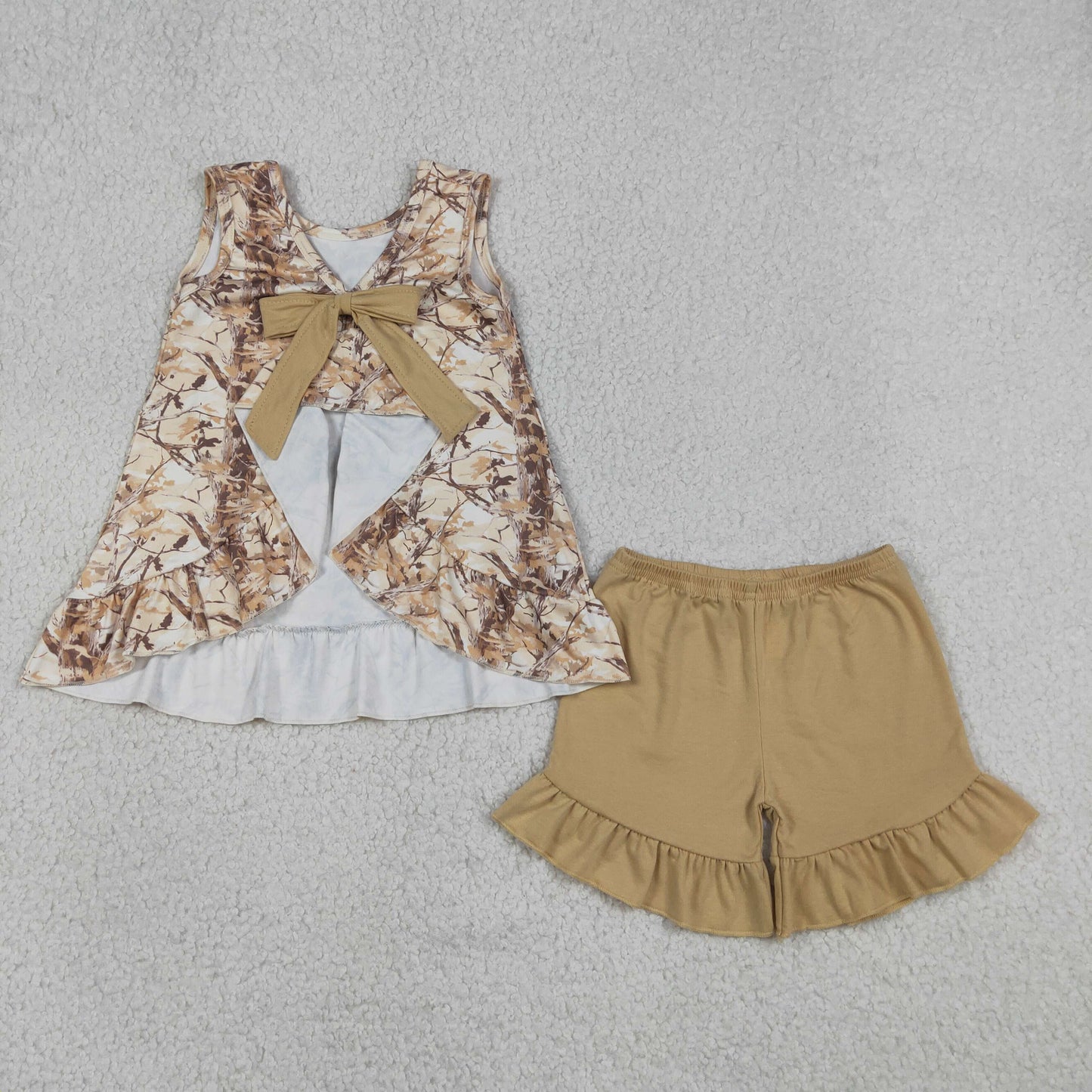 backless camo shorts set summer girl clothing