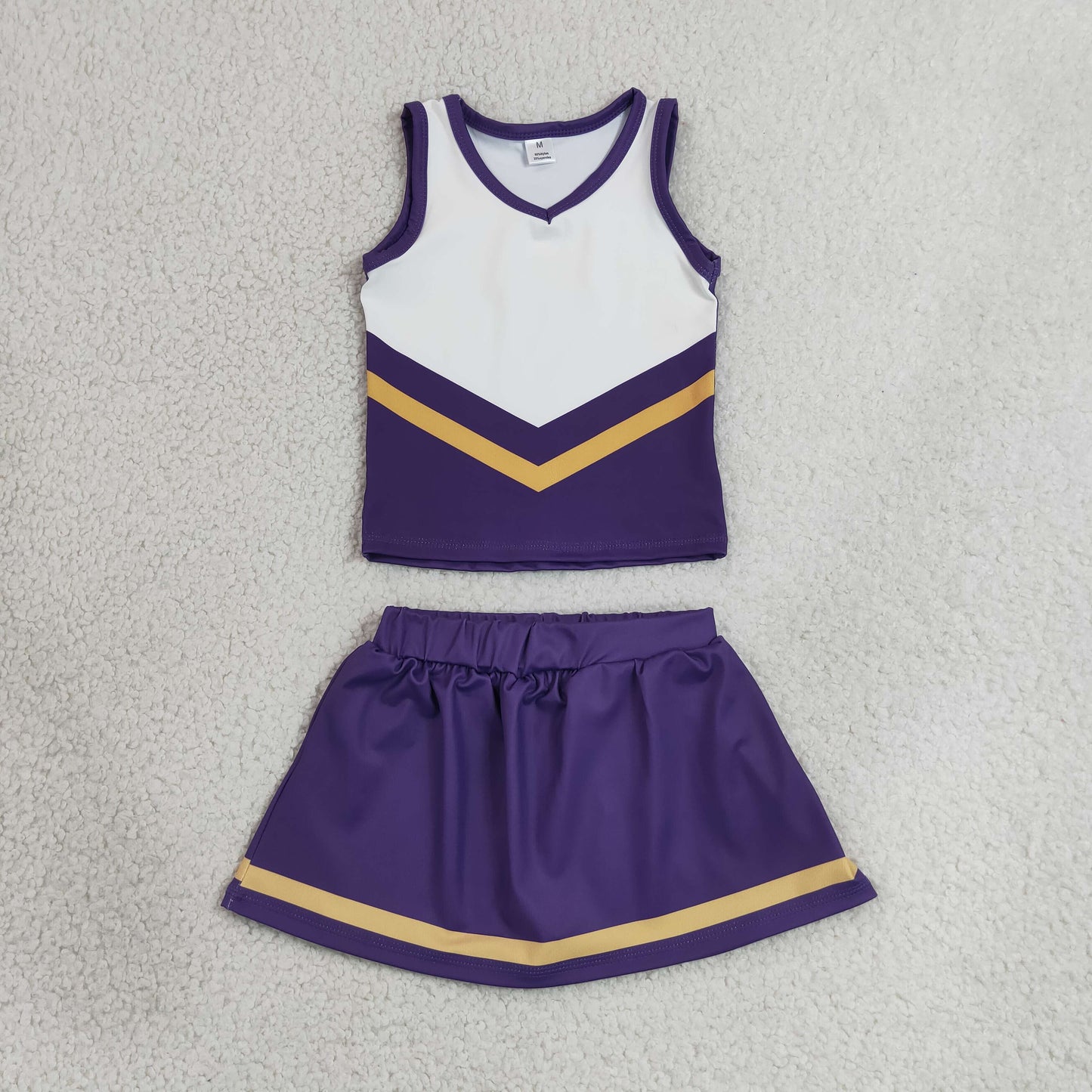 purple white cheerleader athletic skort outfit girls clothes