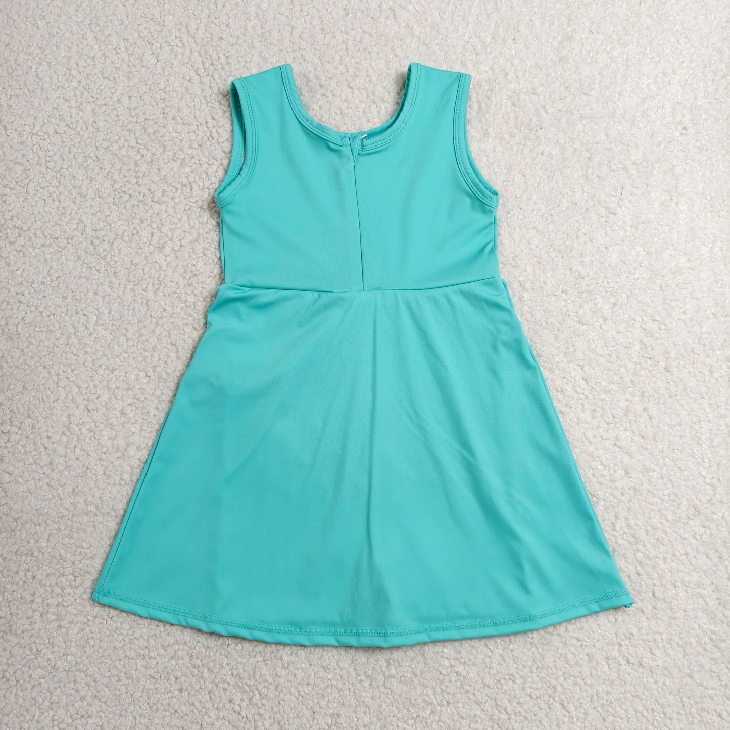 sleeveless solid teal athletic dress